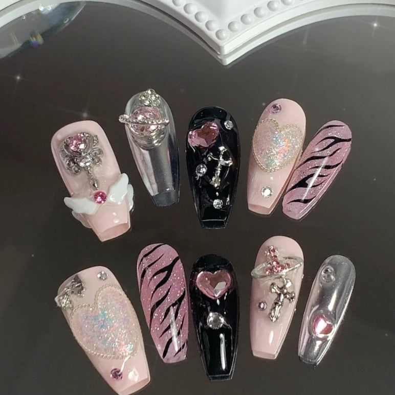 Yuanrong fake nail patch can be worn with sweet princess senior mesh red nail enhancement patch for lasting