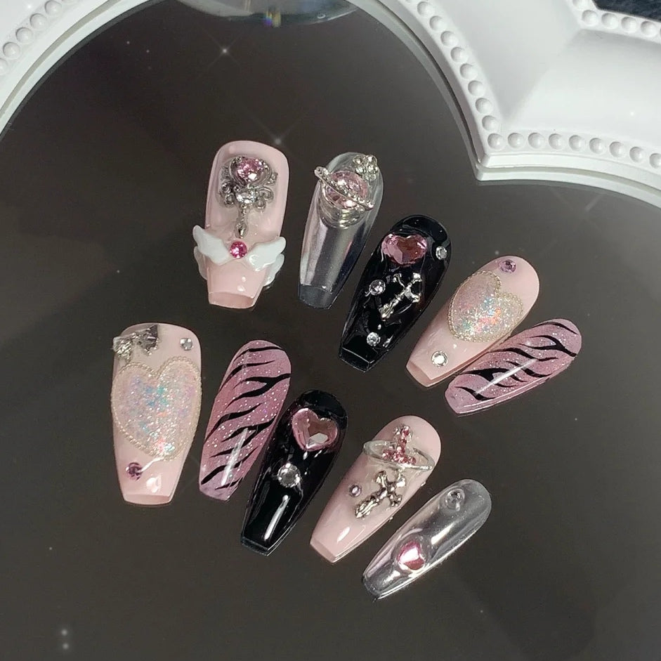 Yuanrong fake nail patch can be worn with sweet princess senior mesh red nail enhancement patch for lasting