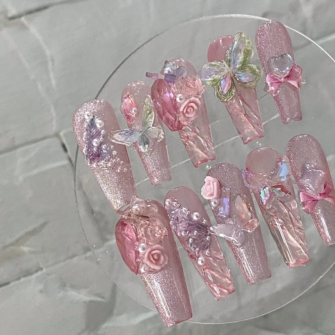 Fuchun Girl Nail Enhancement Finished Nail Plate Wearing Nail Plate Handmade Nail Plate High End Customization