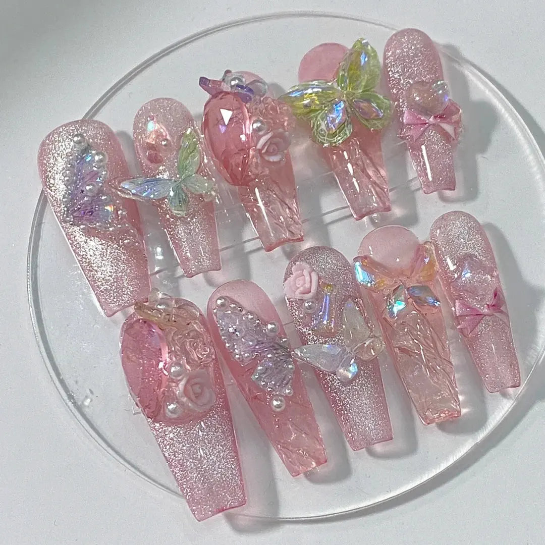 Fuchun Girl Nail Enhancement Finished Nail Plate Wearing Nail Plate Handmade Nail Plate High End Customization