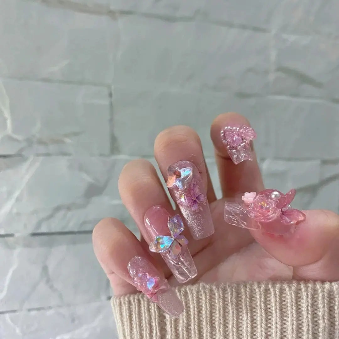 Fuchun Girl Nail Enhancement Finished Nail Plate Wearing Nail Plate Handmade Nail Plate High End Customization
