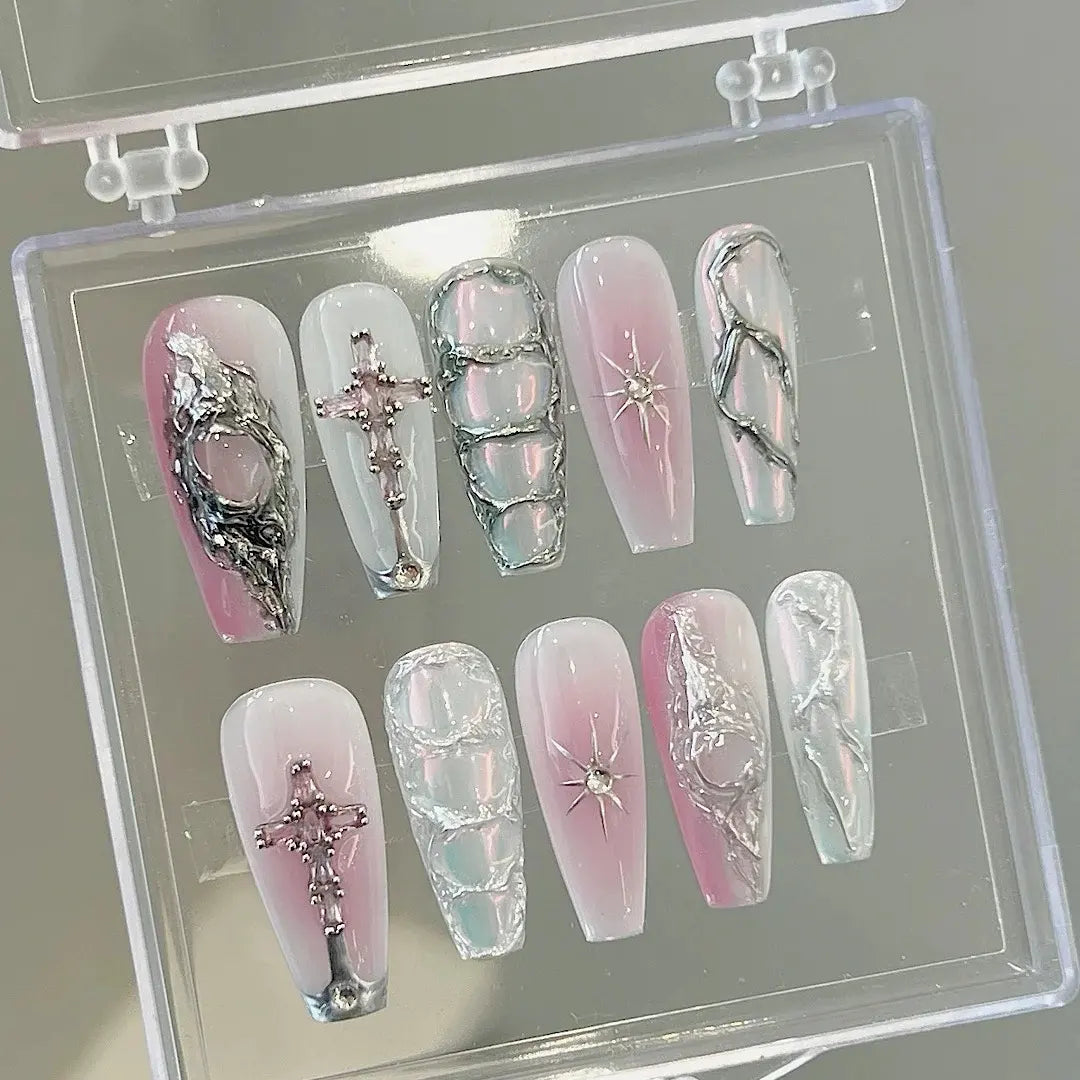 Handmade customized niche Spicy Girl Sweet Cool 3D Nail Patch Nail Enhancement Wearing Nail