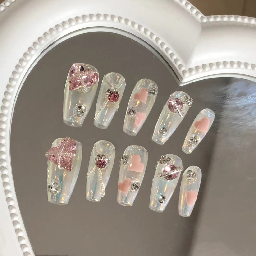 false nail patch can be taken and worn with Baroque love net red for a long time