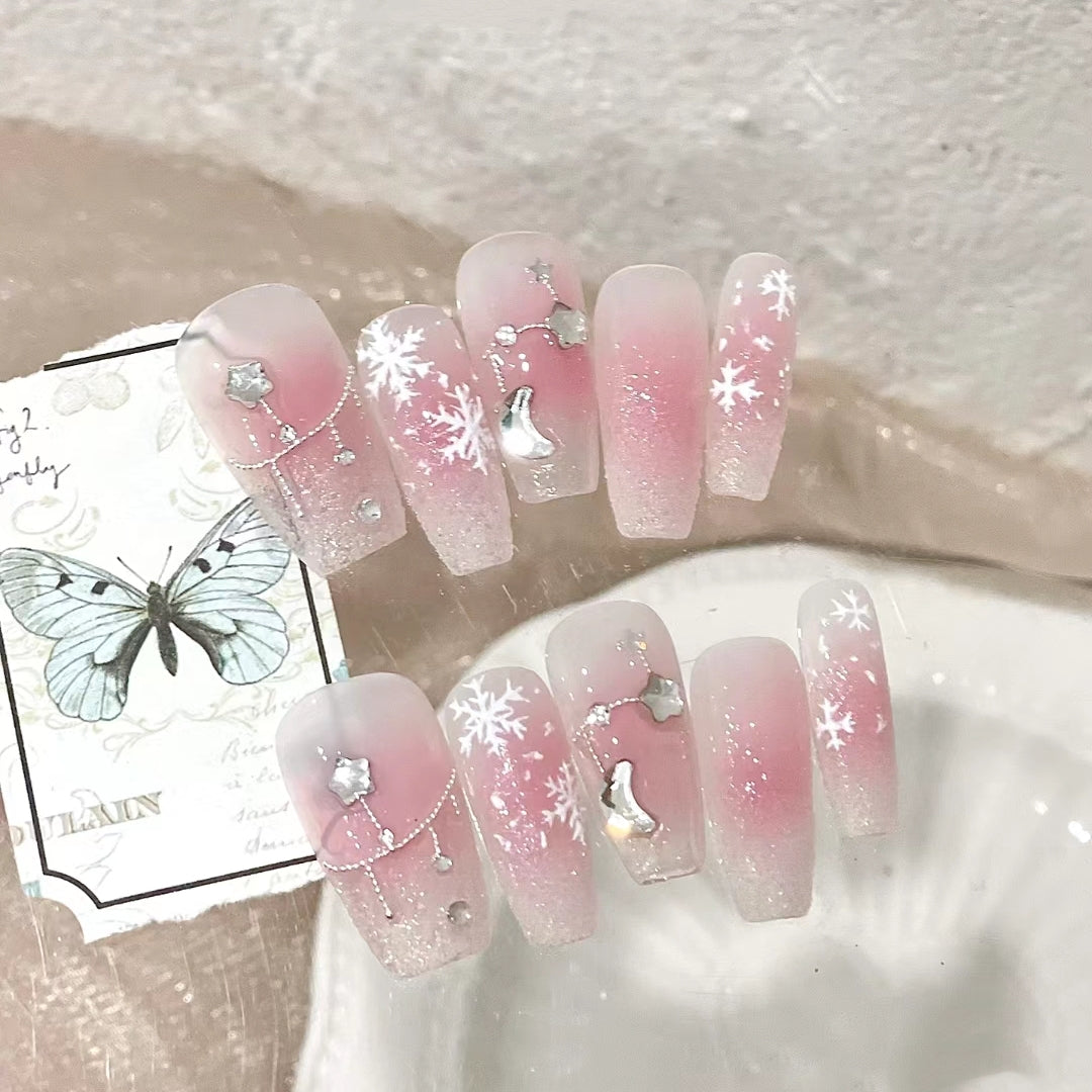 Popular girl sweet angel wing style wearing nail patch pure manual manicure removable style