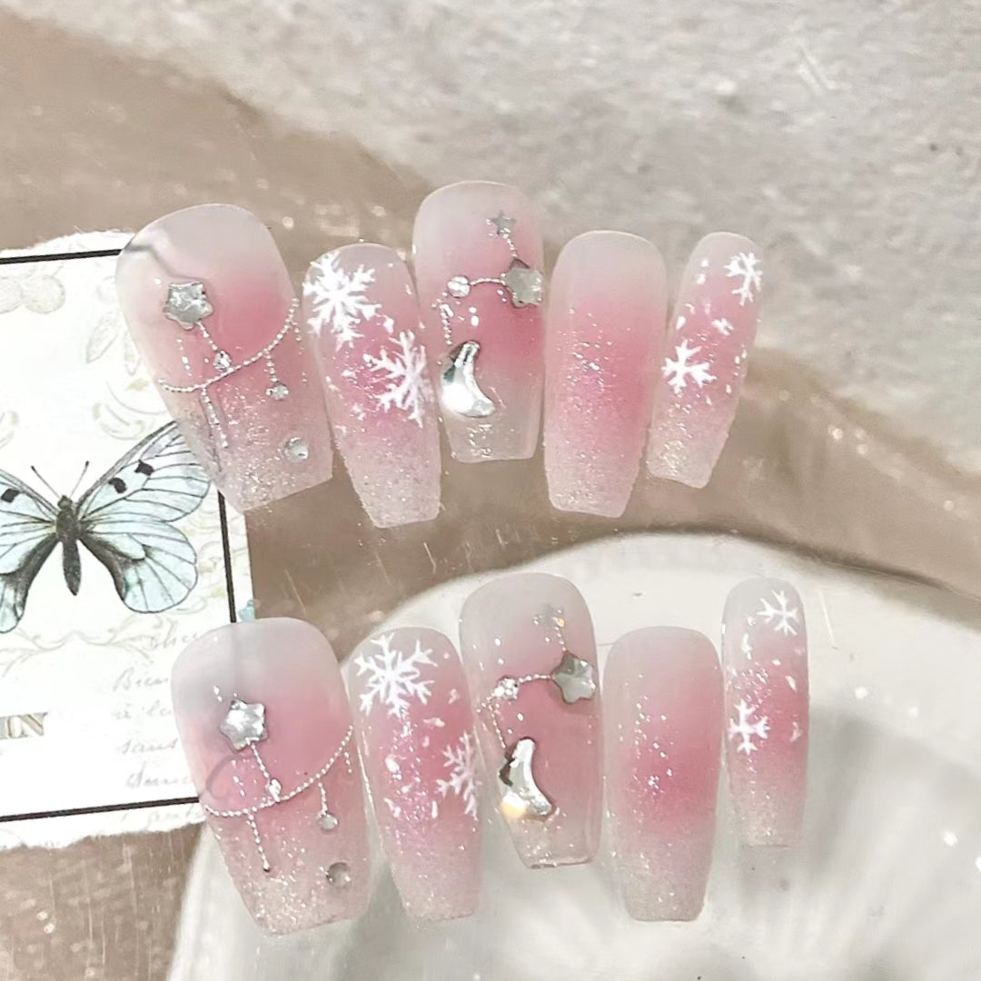 Popular girl sweet angel wing style wearing nail patch pure manual manicure removable style