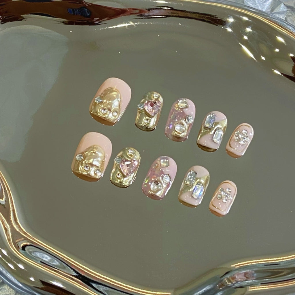 Powder Nail Wearing Custom False Nail Phototherapy Handmade Short Nail