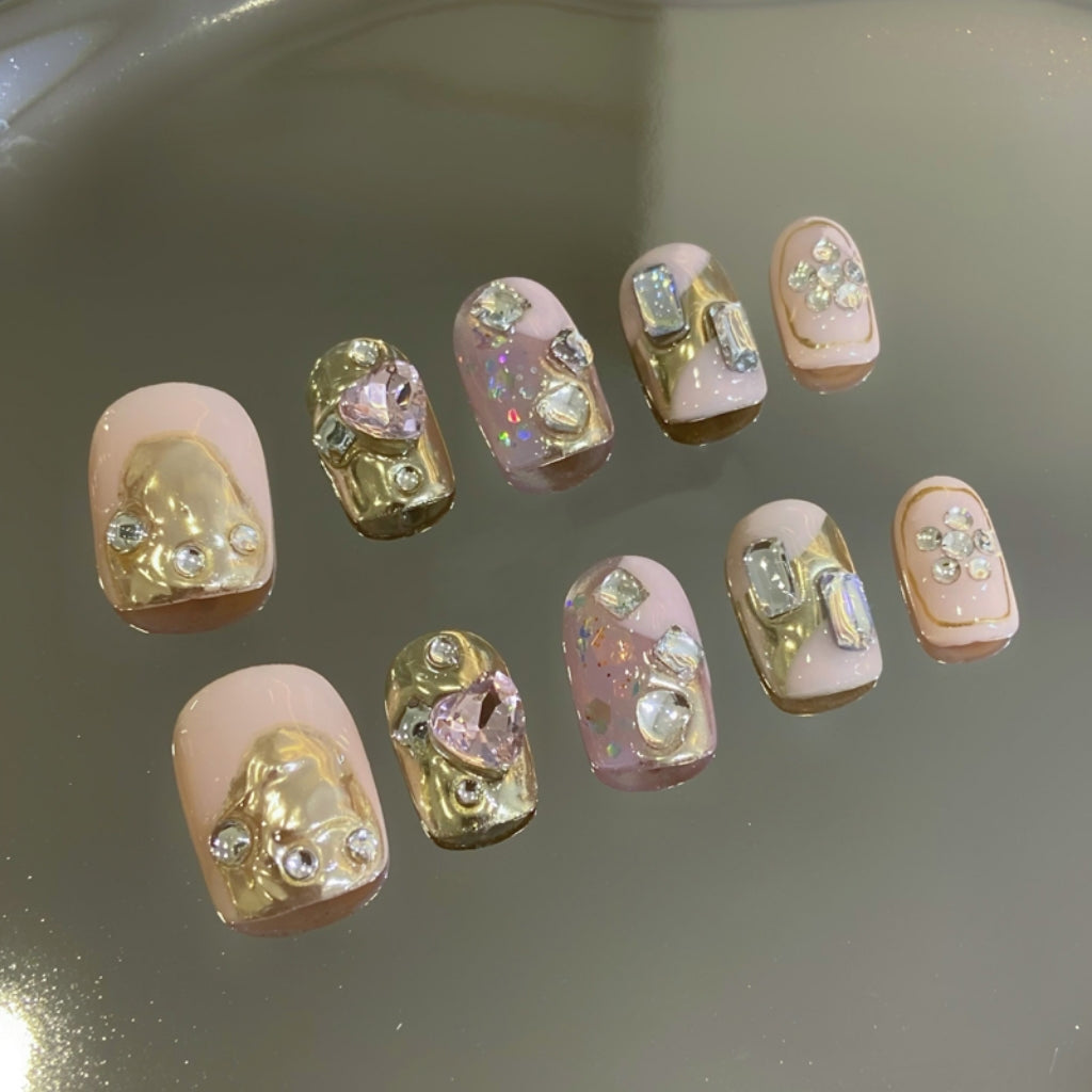 Powder Nail Wearing Custom False Nail Phototherapy Handmade Short Nail
