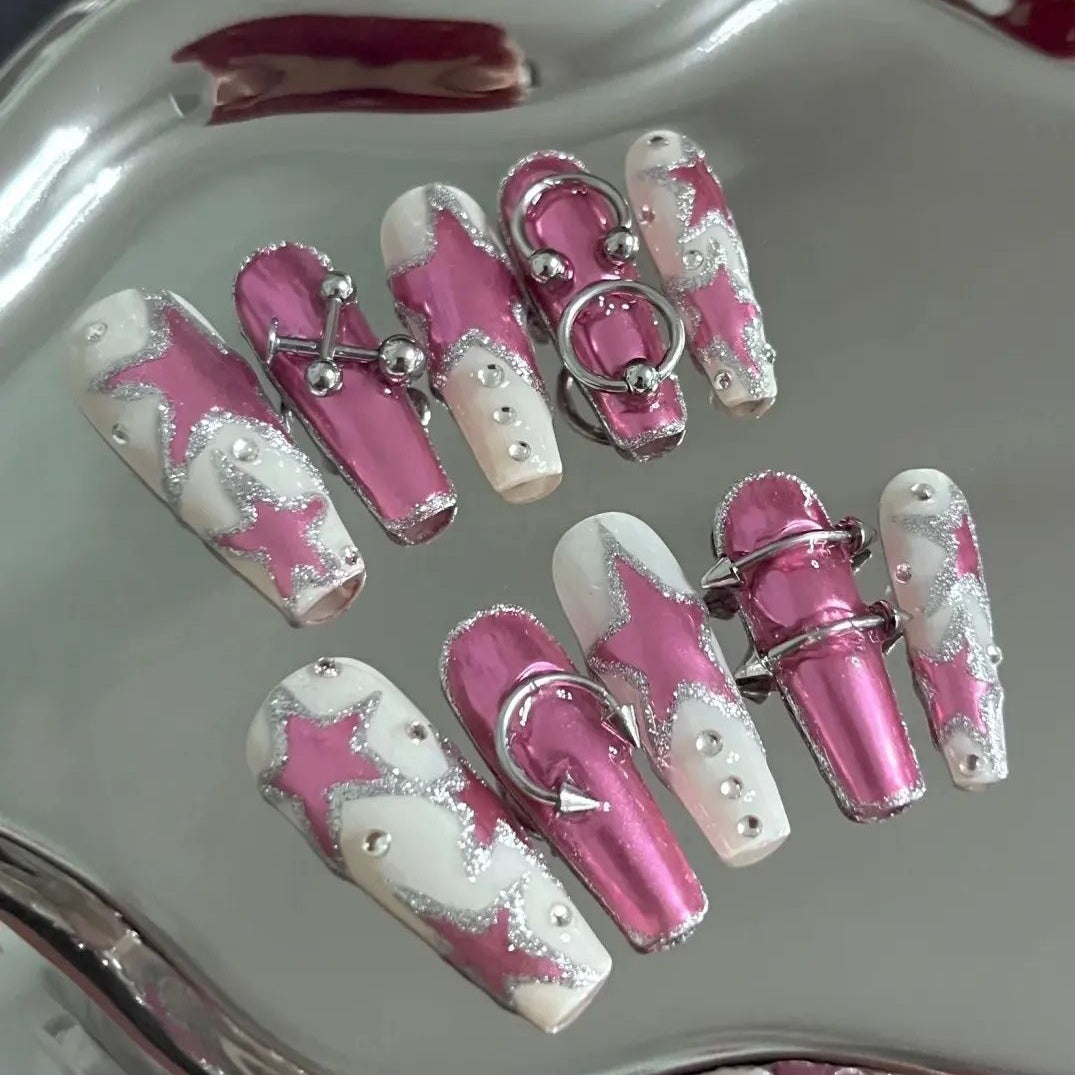 Gentle and hot girls wear nails in autumn and winter Y2K nail enhancement wearable popular halo dyed butterfly for pregnant women