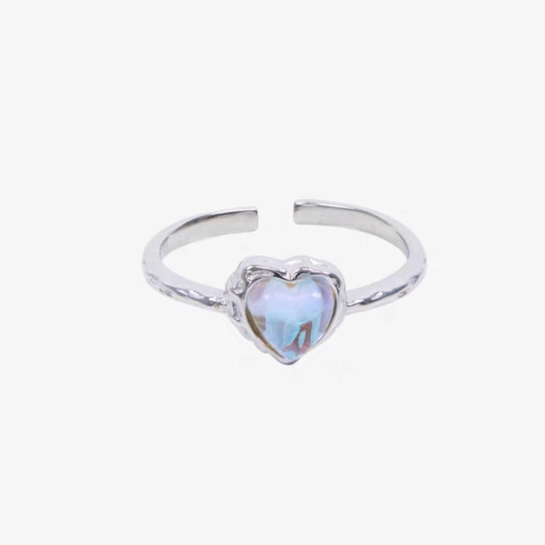 Winter minority design opening adjustable ring Japanese and Korean moonstone ring female