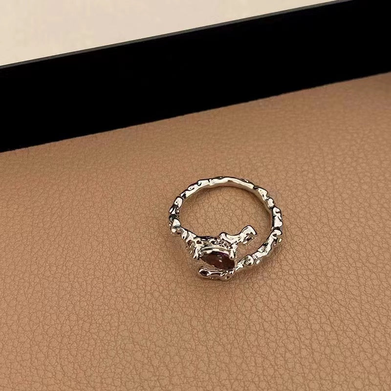 Cat's eye stone light luxury exquisite high sense ring