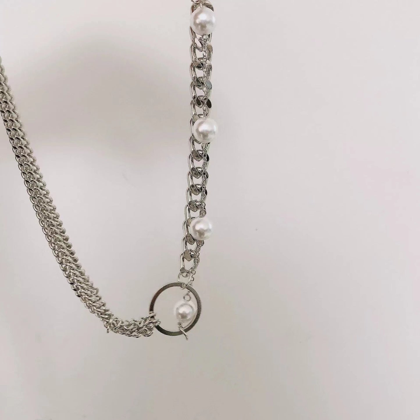 Pearl pentagram metal necklace