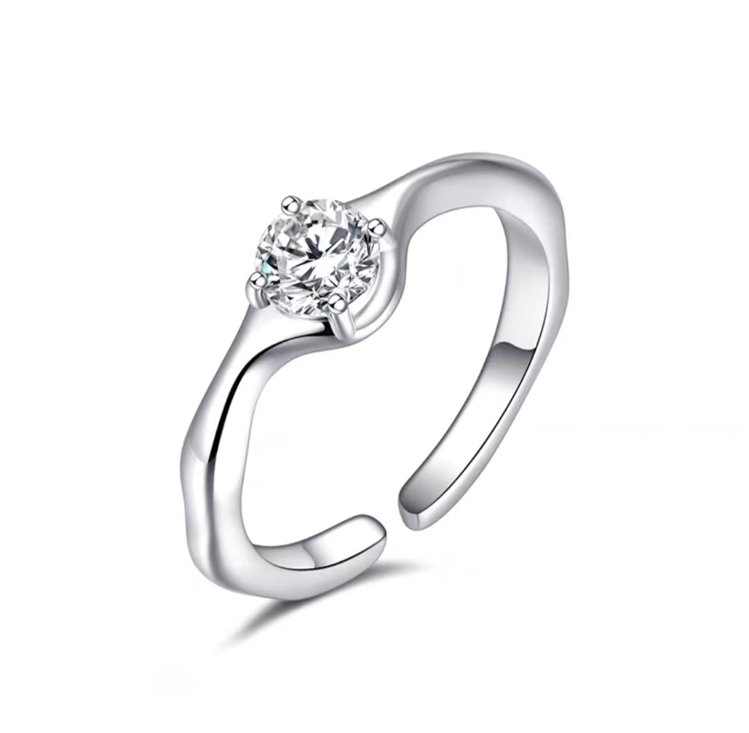 Blue Diamond Metal Ring