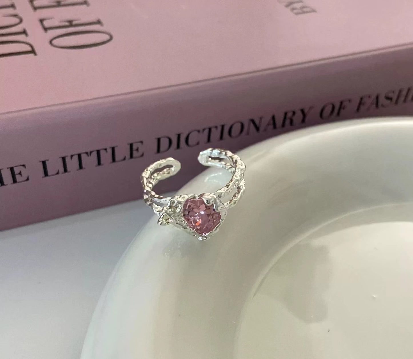 Sweet cool personalized pink zirconia ring