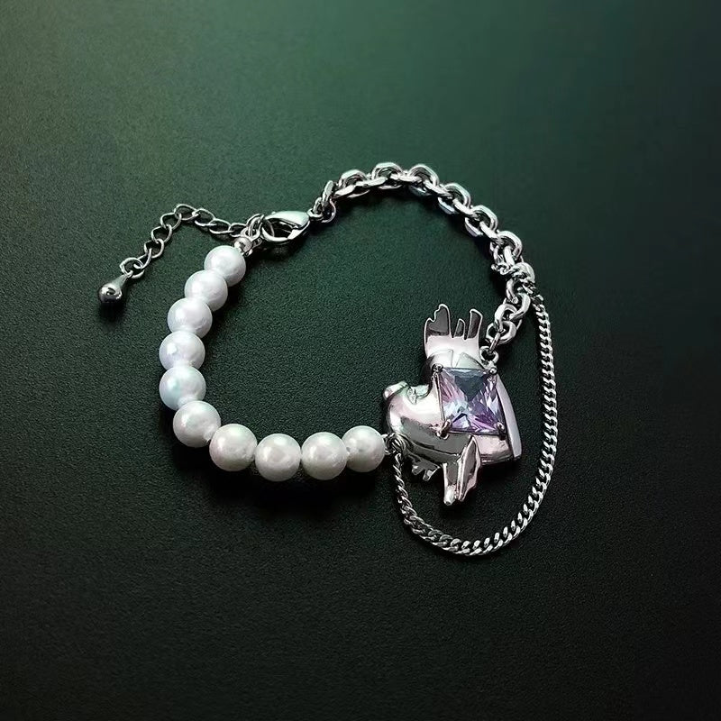 An arrow through the heart square treasure bracelet female ins niche new senior sense