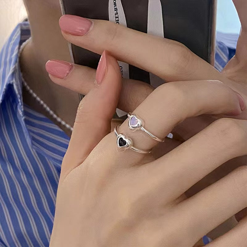 925 Silver Adjustable Love Ring Premium Sense