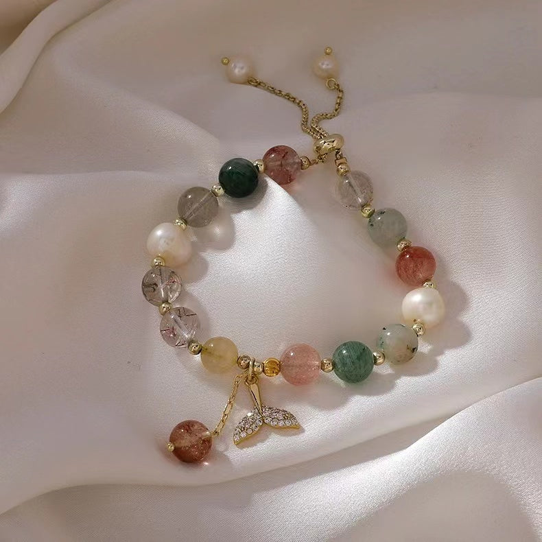 Colorful beads fishtail bracelet