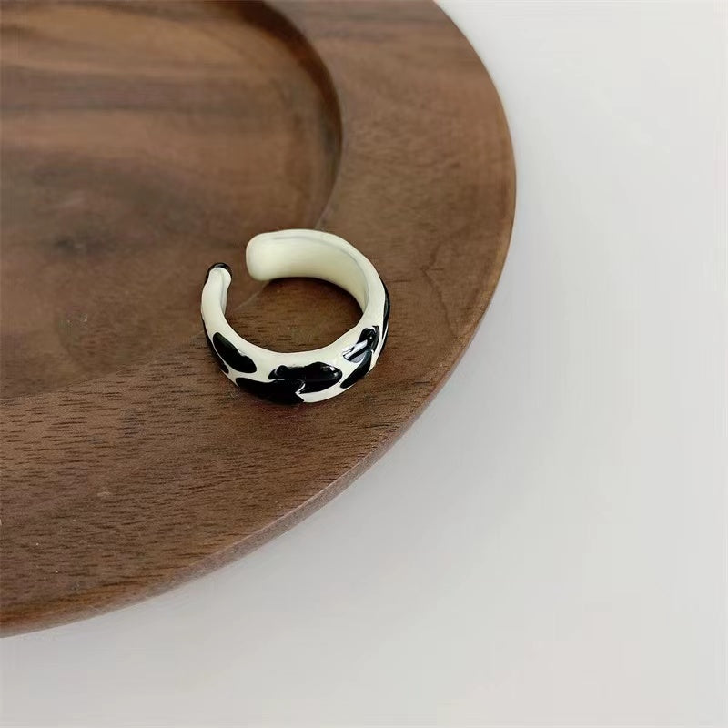Handmade oil dripping non-fading niche design ring