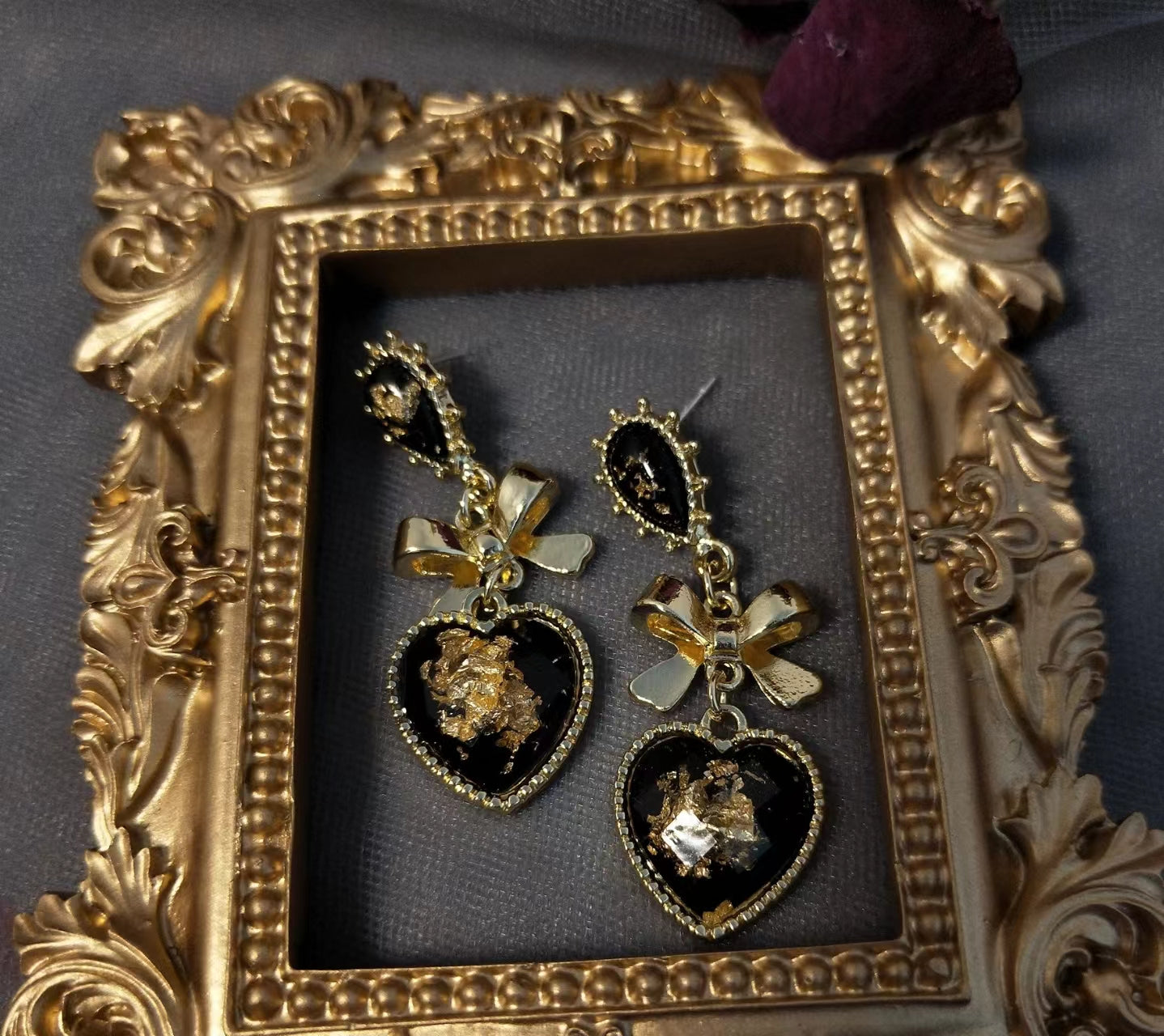 French Baroque earrings, feminine, retro court style, long earrings
