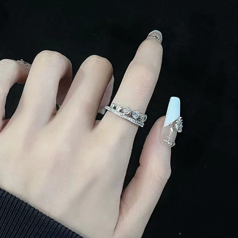 Niche design sense ins dark style gemstone personality hip cool ring