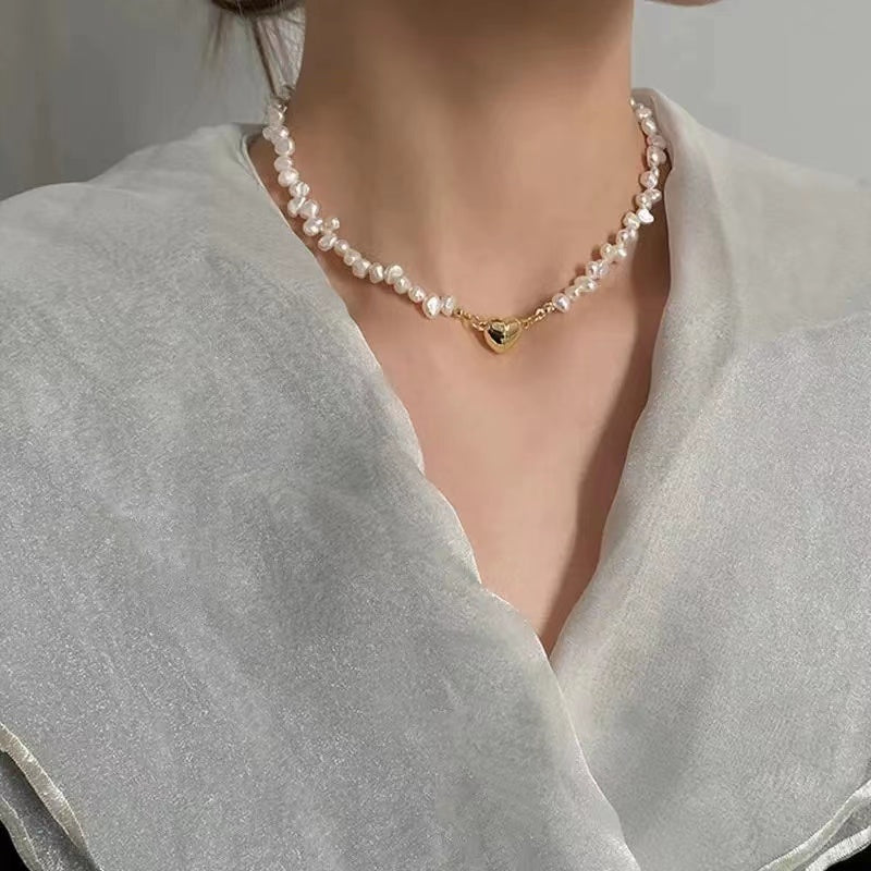 French small fragrance style i love baroque pearl necklace
