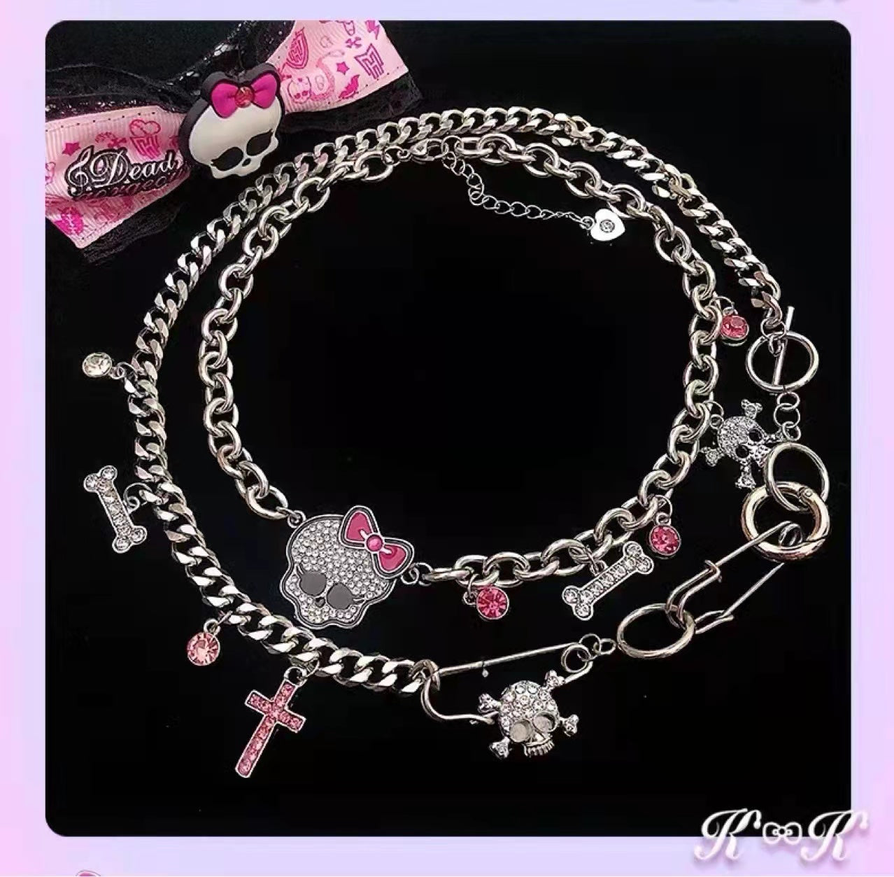 Ghost college earth cool hot girl necklace y2k cute jewelry collar chain