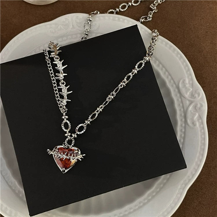 Original design personalized trendy pink zirconia necklace