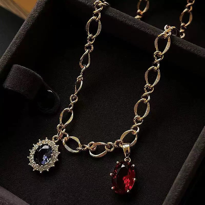 French vintage temperament pearl and diamond multi-layer necklace