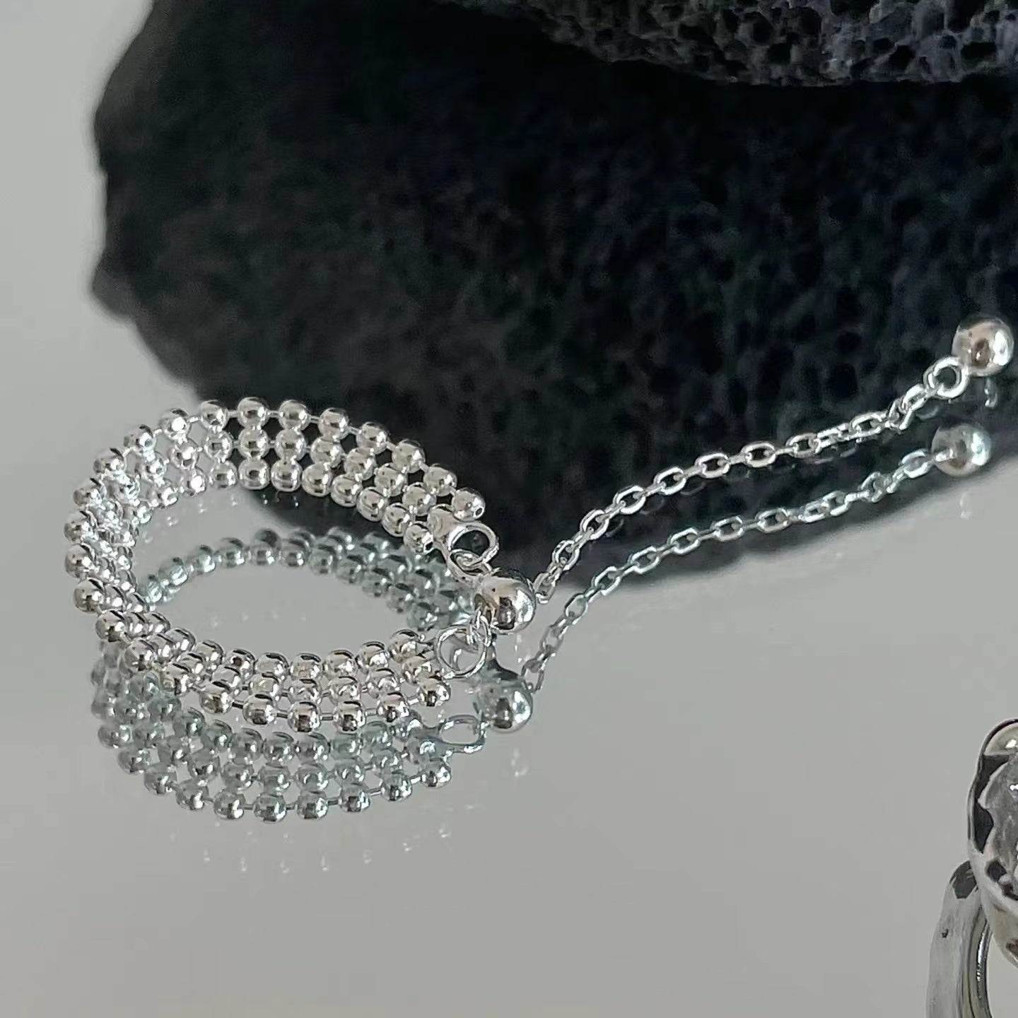 Irregular texture 925 sterling silver ring