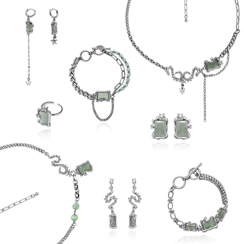 Mint green series necklace female new Chinese luxury niche design fresh college wind senior sense of neck jewelry wholesale
