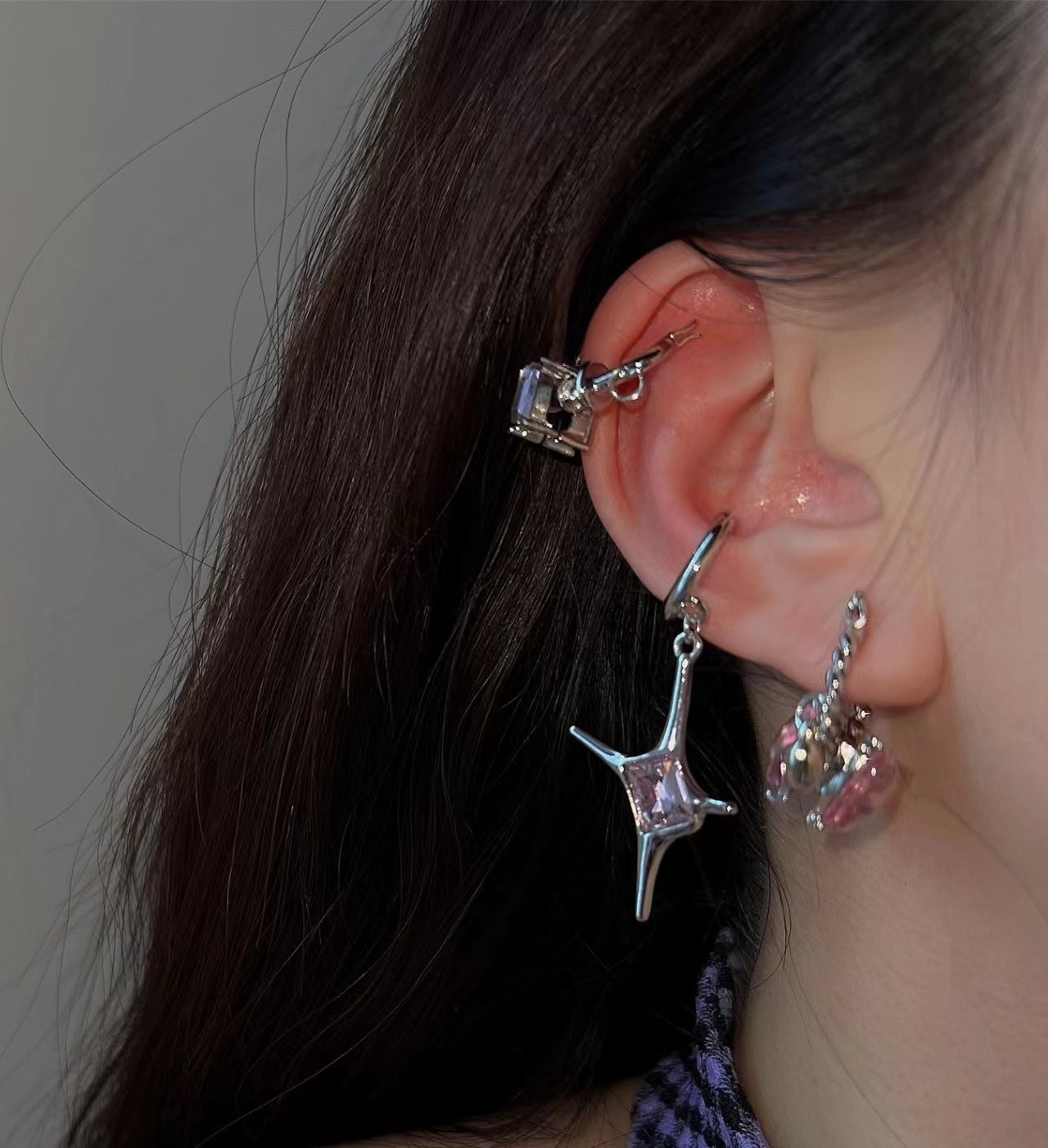 Pink Crystal Love Earrings are lovely and sweet