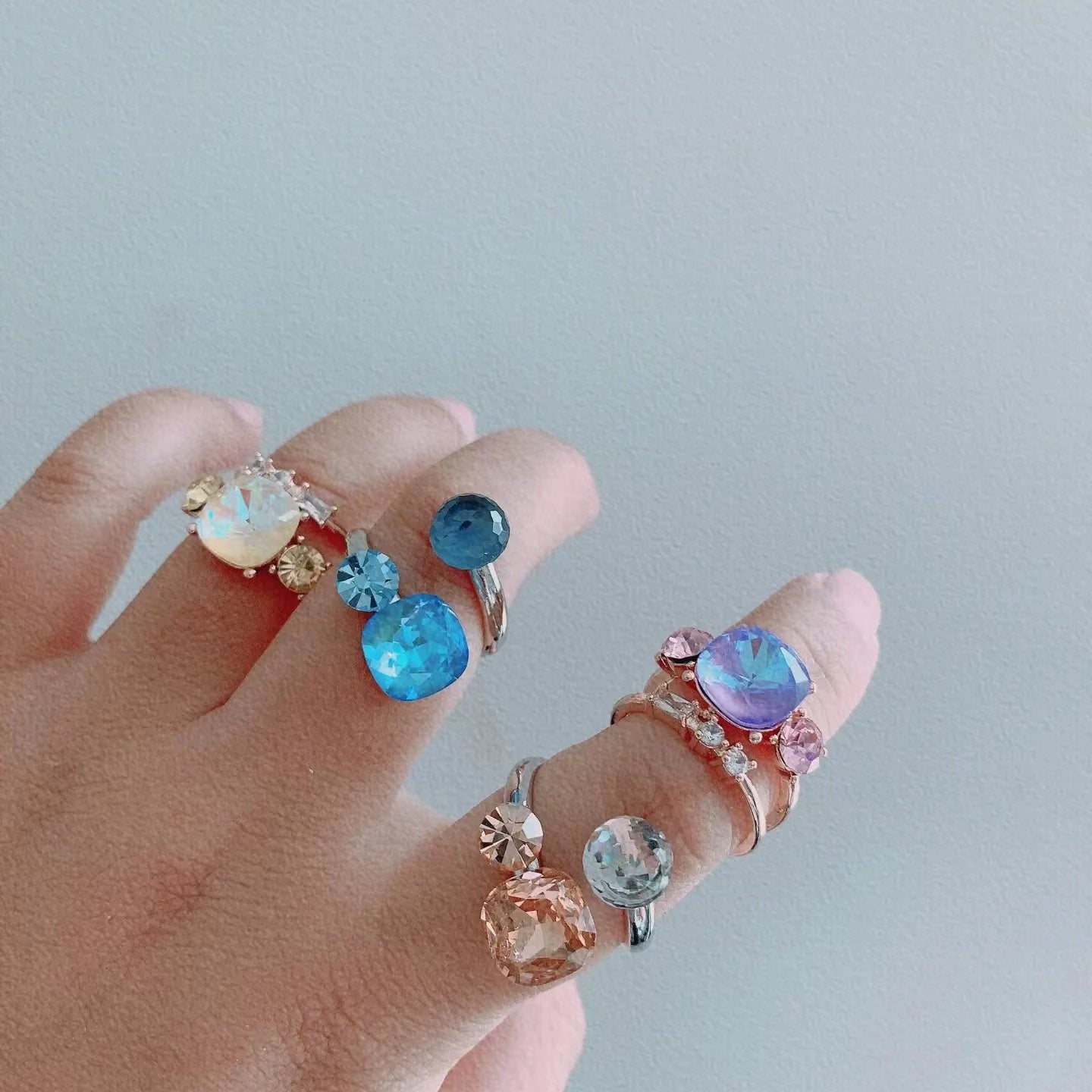 Electroplated Grand Cat's Eye with Fancy Color Diamond Gemstone Ring