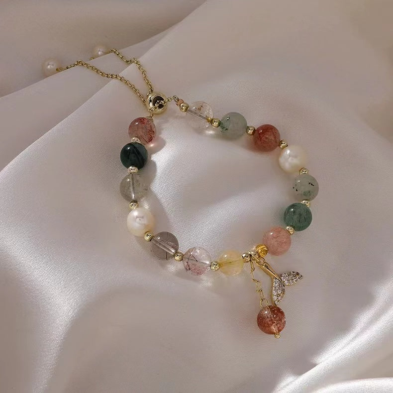 Colorful beads fishtail bracelet