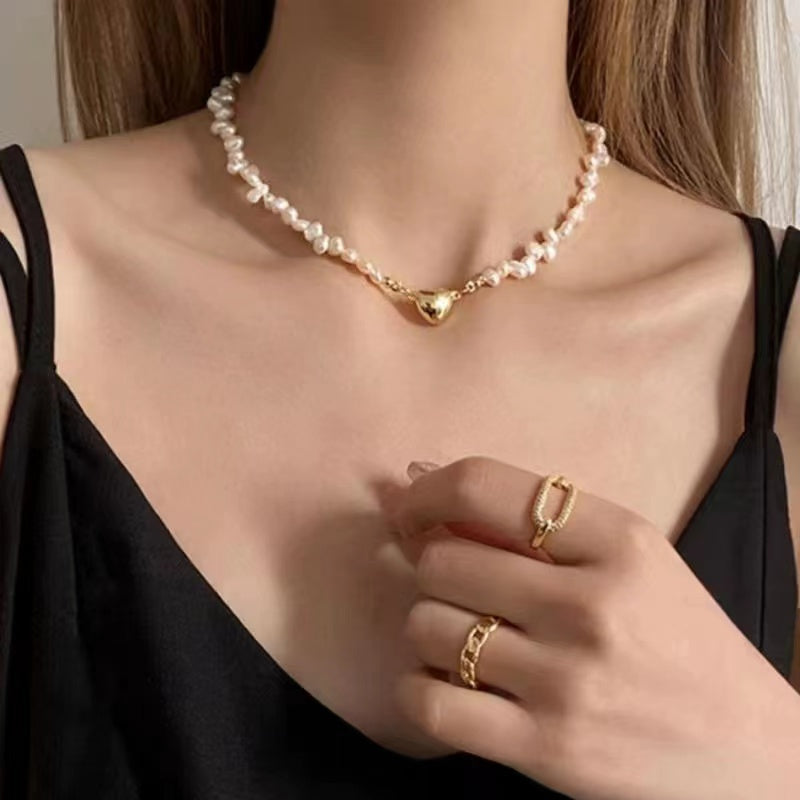 French small fragrance style i love baroque pearl necklace