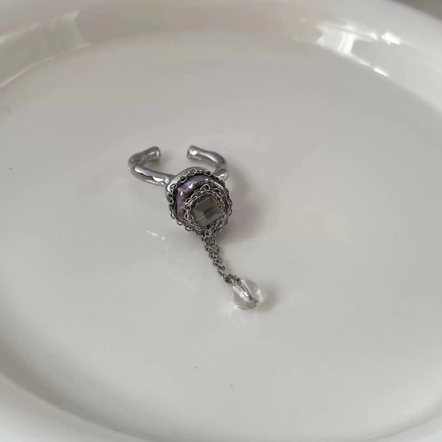 Original design multi-style lava pewter style beaded tassel chain ring ins cold wind personality finger ring