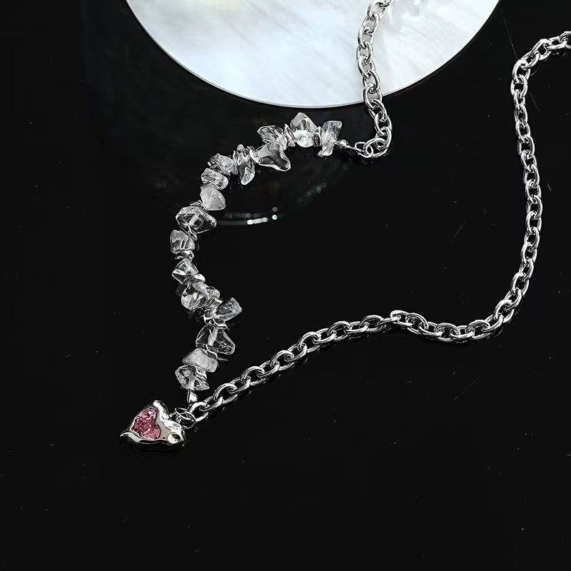 Personalized sweet cool hot girl love patchwork necklace