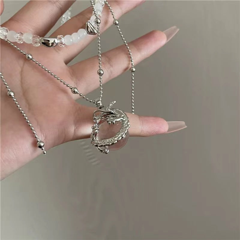 Shanhaijing dragon pattern country wind 2YK necklace collarbone chain