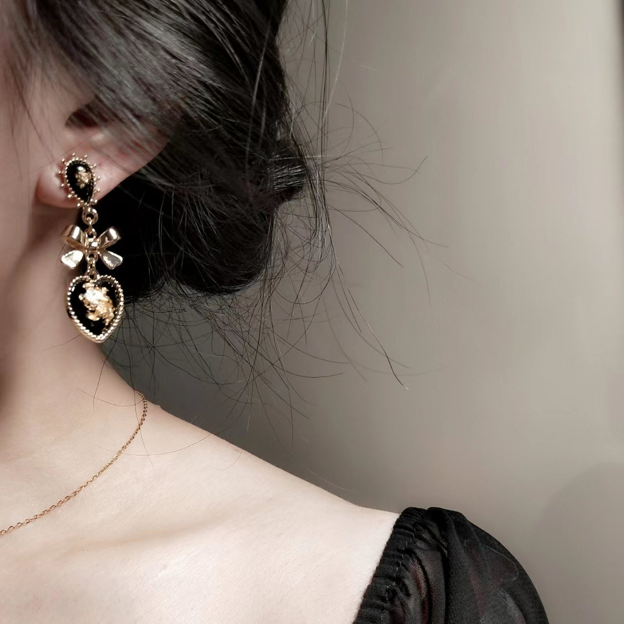 French Baroque earrings, feminine, retro court style, long earrings