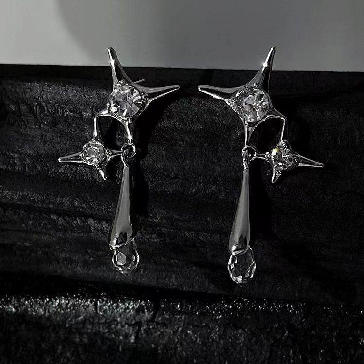 flash Diamond Star Earrings Female Minority Design Earrings