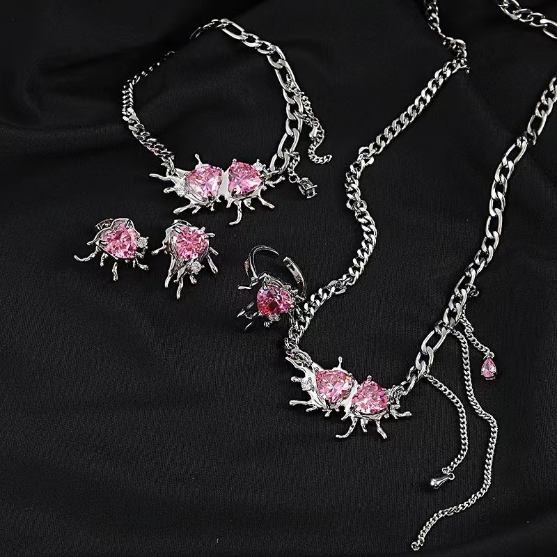 Love zirconia unique exaggerated ornaments sweet cool necklace