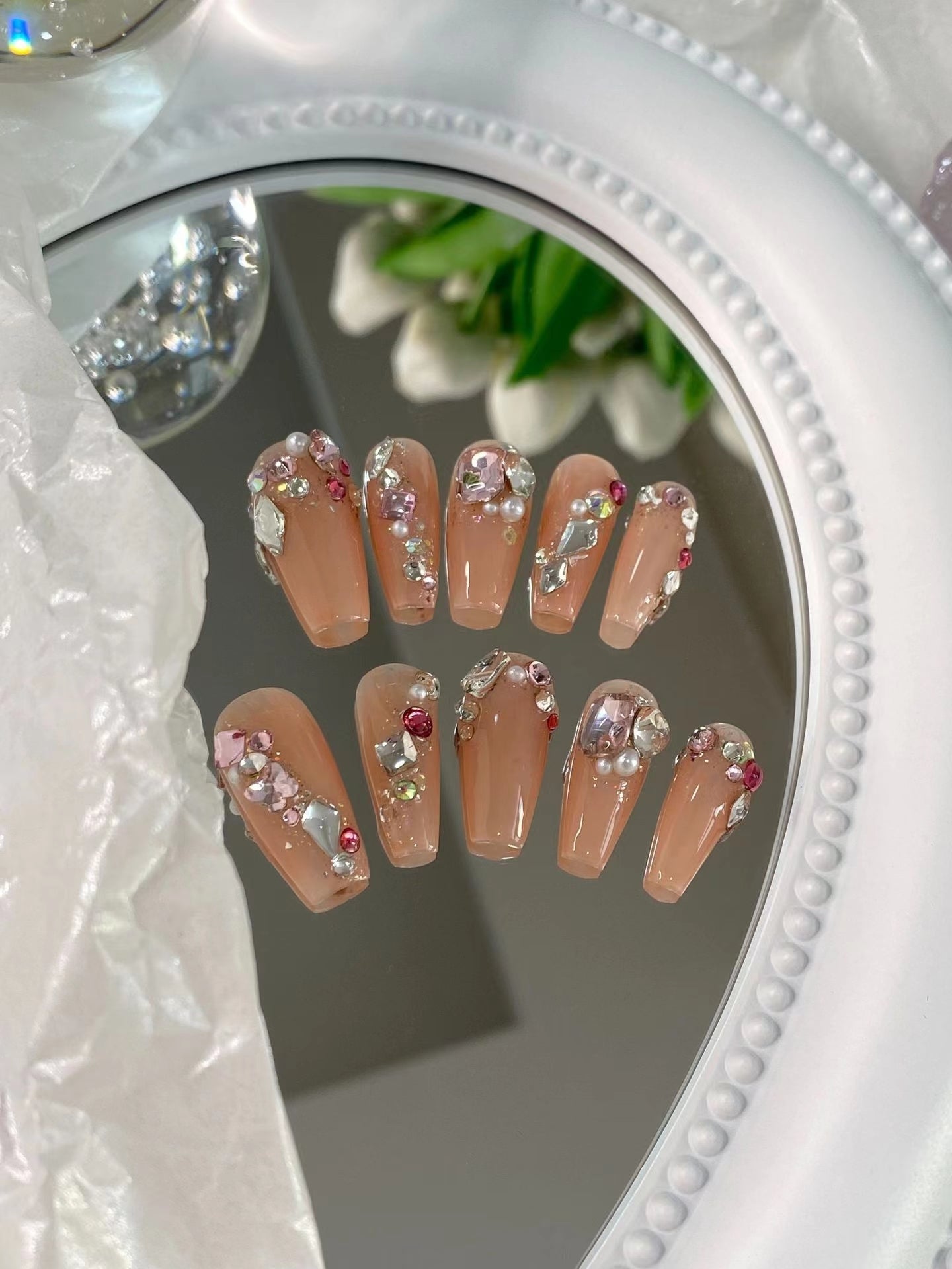 Customized nails with a high sense of taste, hand-painted design nails