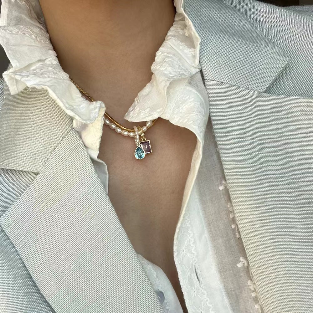 Diamond Pearl Necklace