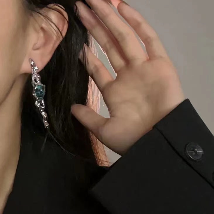 Abstract branch freshwater pearl earrings