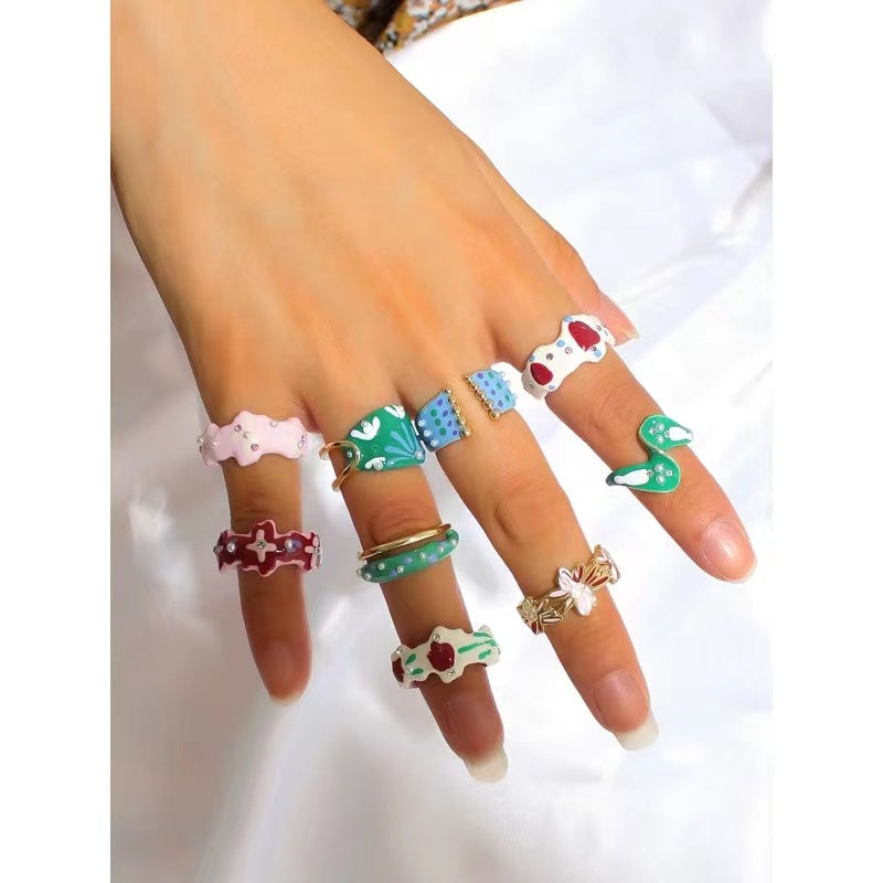 Handmade oil drip rings for men and women openings adjustable rings