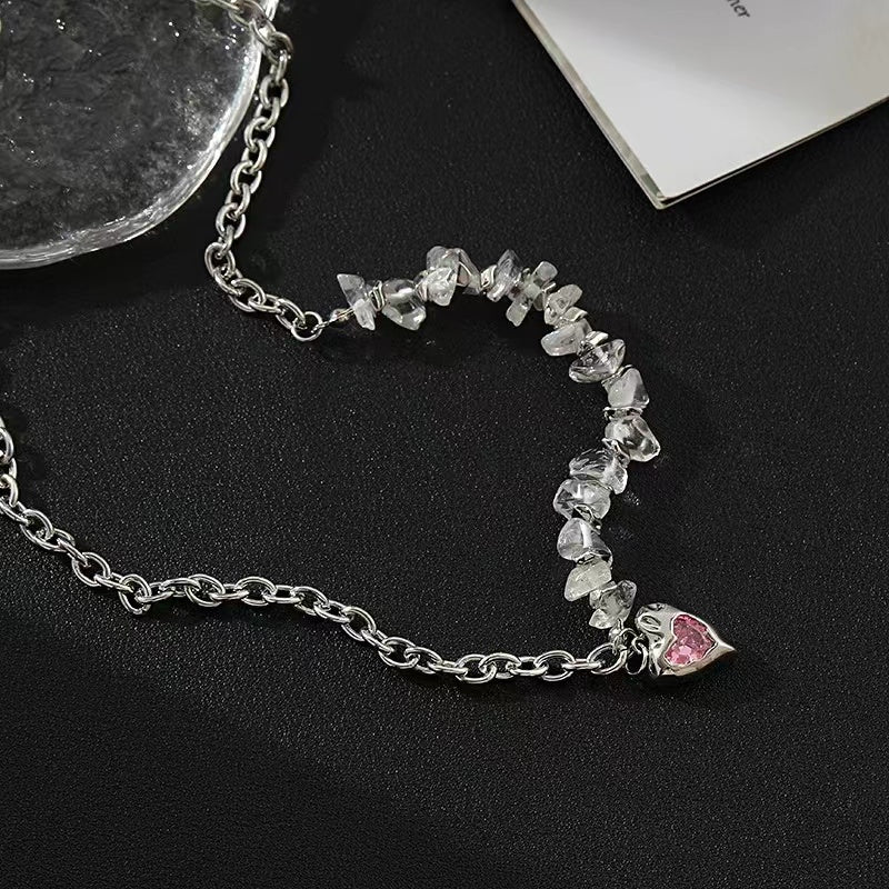 Personalized sweet cool hot girl love patchwork necklace
