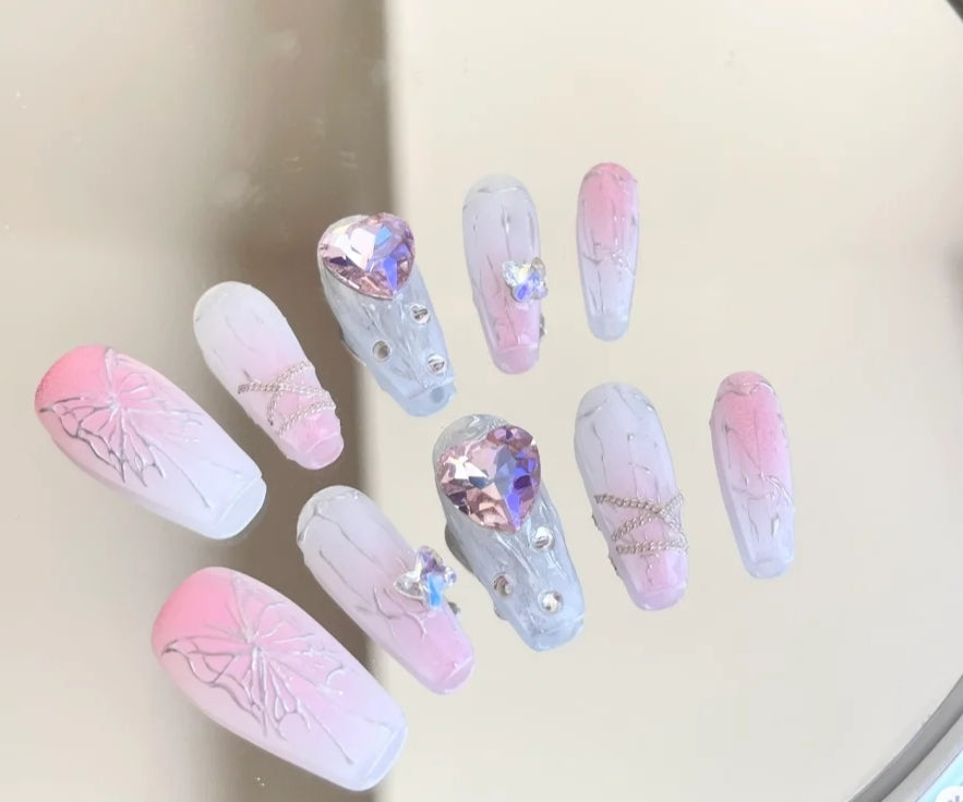 handmade light therapy custom wear nail removable fake nails
