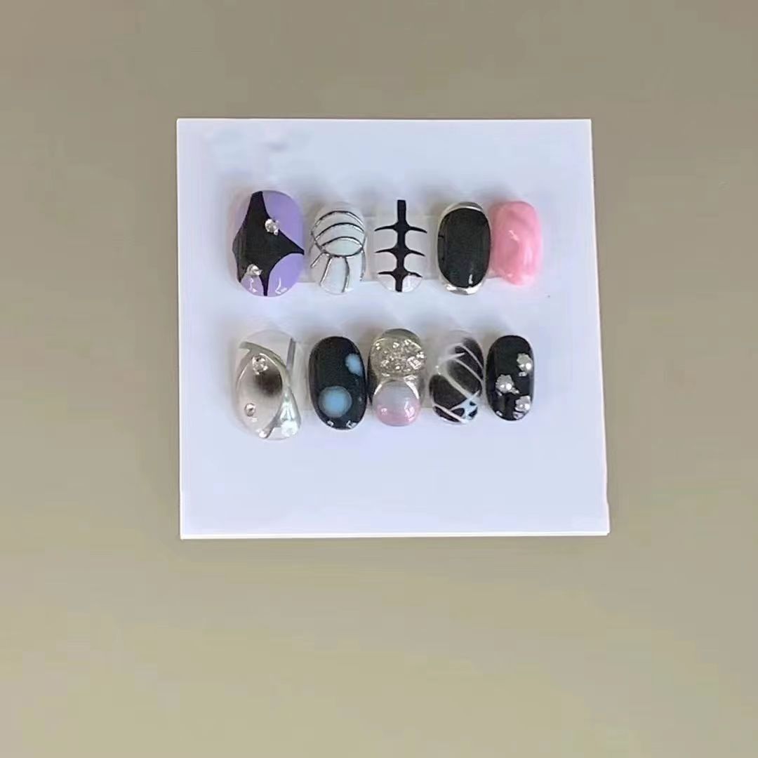Millennium Spice Girls Y2K Spice Girls nail Saibo futuristic hand-painted wearable nail personality wind nail removable nail