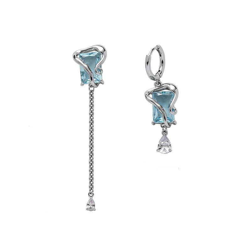 Blue glass series necklace female wholesale niche design new Chinese senior sense of fresh sweet cool wind collarbone chain jewelry