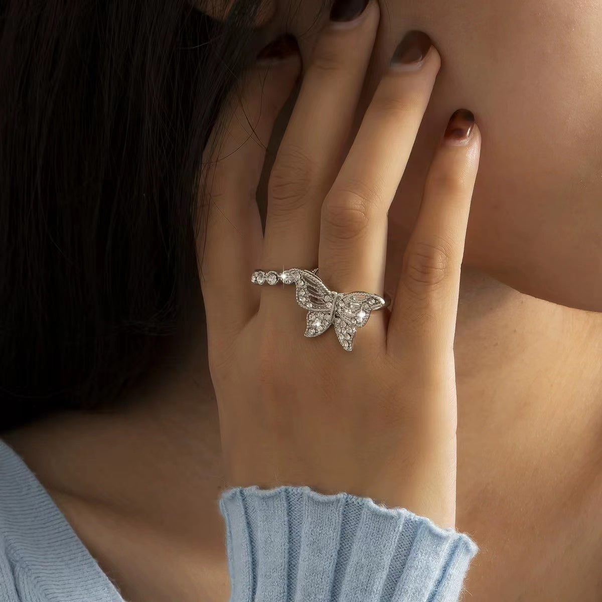 Diamond Butterfly Ring