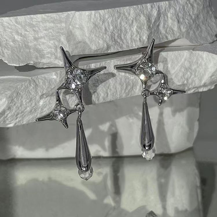 flash Diamond Star Earrings Female Minority Design Earrings
