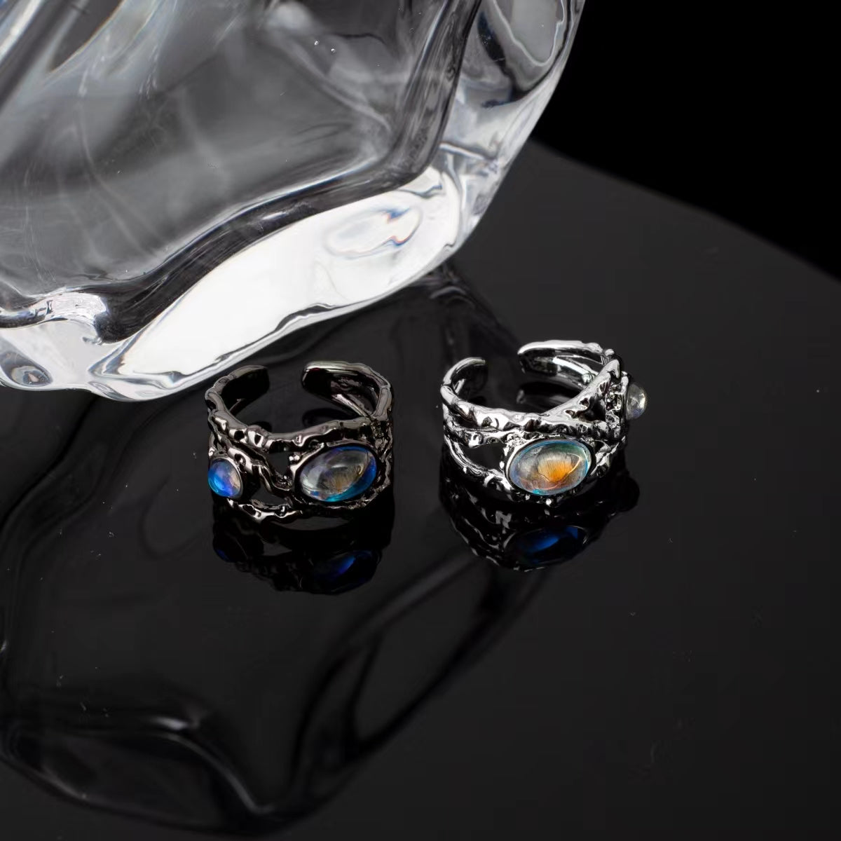Design cat eye irregular metal ring